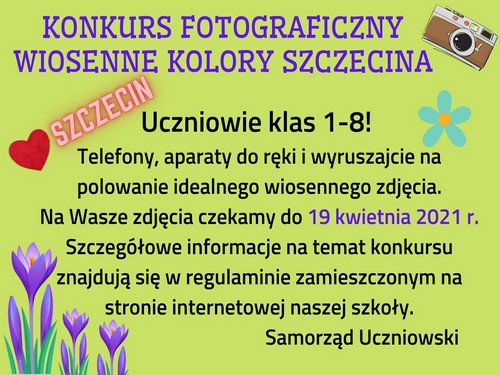 Konkurs fotograficzny ,,Wiosenne kolory Szczecina"
